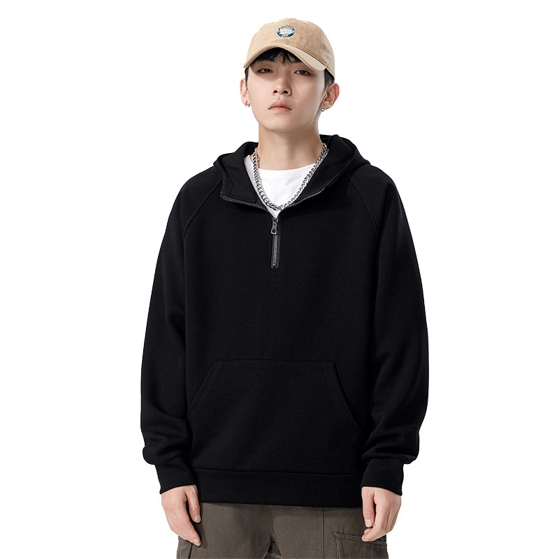 Kunhai Pengyun, a Japanese men's clothing brand, has launched a new hooded sweatshirt for men's autumn and winter couples. The half-zipper men's jacket is a trendy choice Item Picture