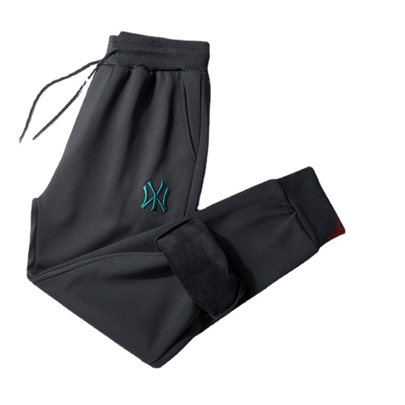 Men's Casual Pants Winter New Corset Pants Nine Points Flannel Pants Thick Warm Sports Pants Fashionable Pants Men Item Picture
