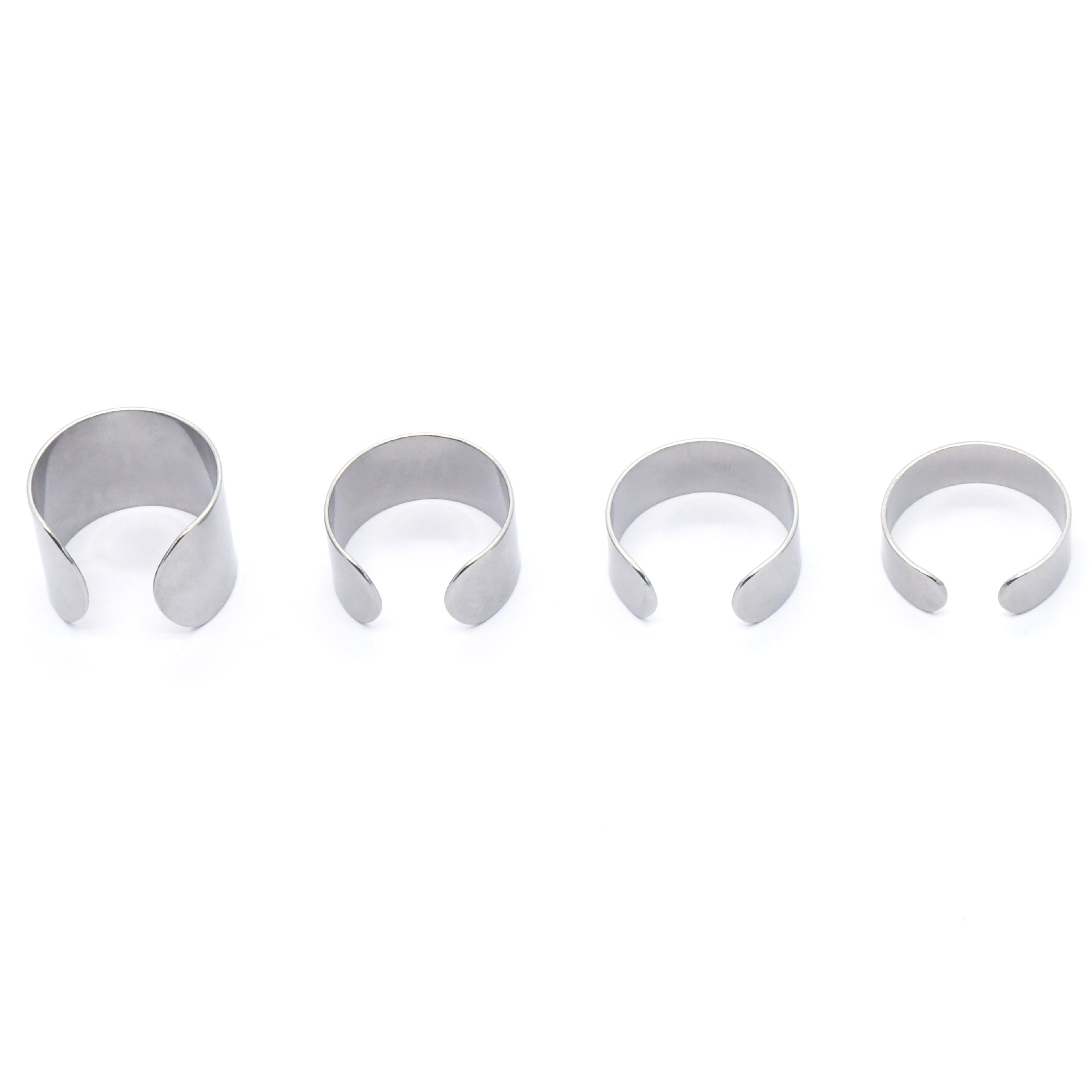 Wholesale personalized and creative C-shaped opening stainless steel ring accessories, diy polished jewelry, ring setting, original source of plain rings Item Picture