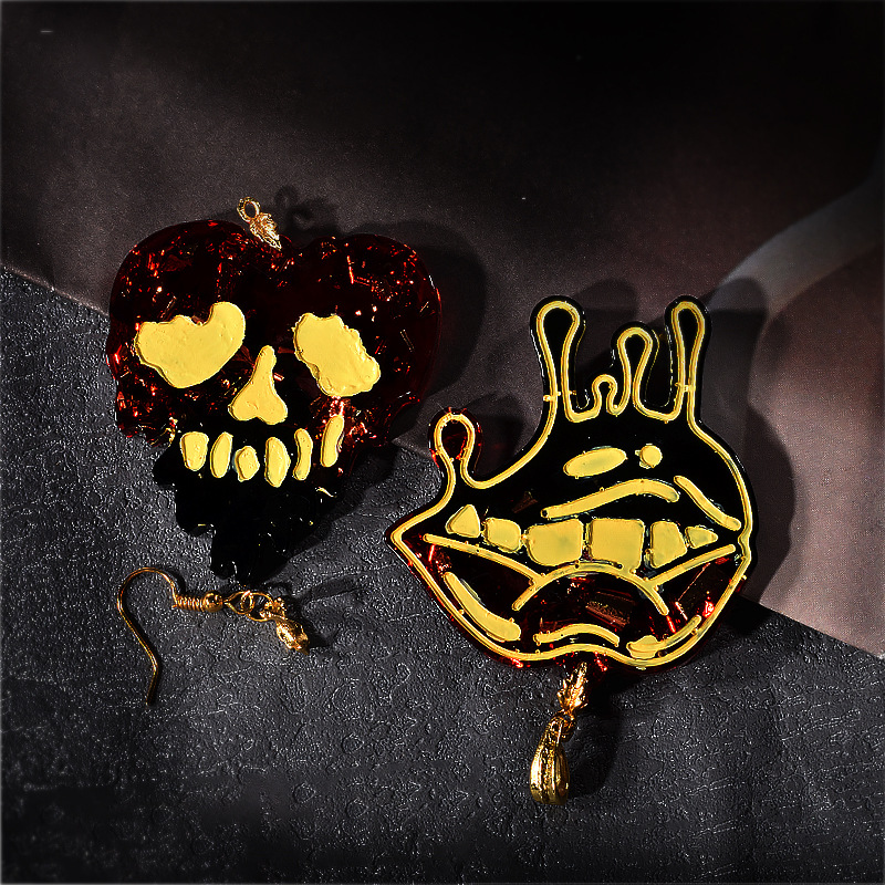 Goteo de goma molde de pendientes de resina lagrima luna hongos fantasma colgante de orejas molde de silicona de halloween piezas de resina piezas de artesanía Specification image