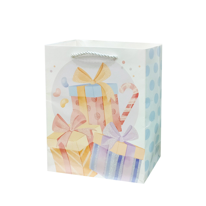 Wholesale of cartoon children's powder gift bags, birthday and festival paper bags, BABY handbags and packaging bags details Picture