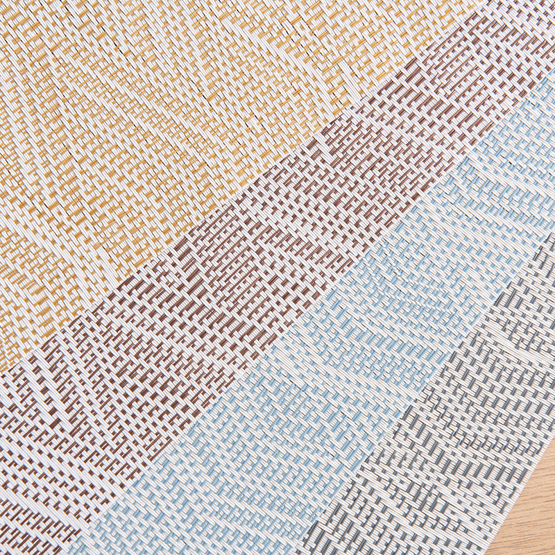 Pvc Table Mat, Square Heat Insulation Mat, Teslin Woven Stripe Anti-Slip Mat, Rhombic Jacquard Western-Style Table Mat, With A High-End Feel Application Scenario