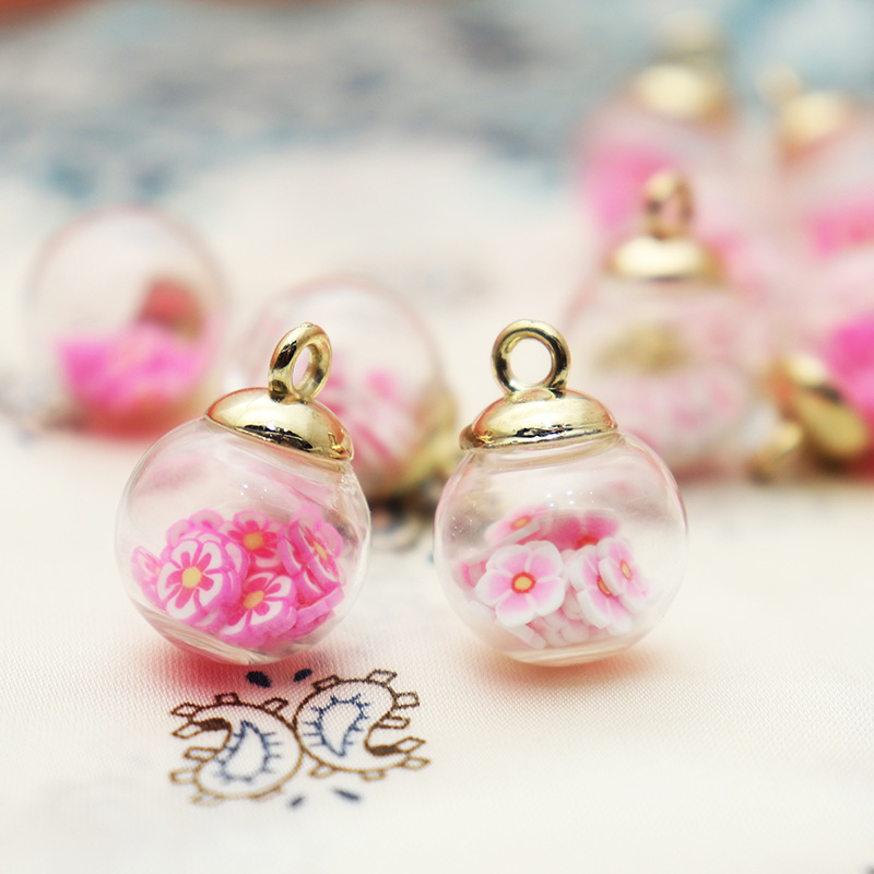 Sweet petal transparent glass ball pendant, headband bracelet, necklace, keychain, hair accessory, DIY jewelry and accessories from the manufacturer Application Scenario