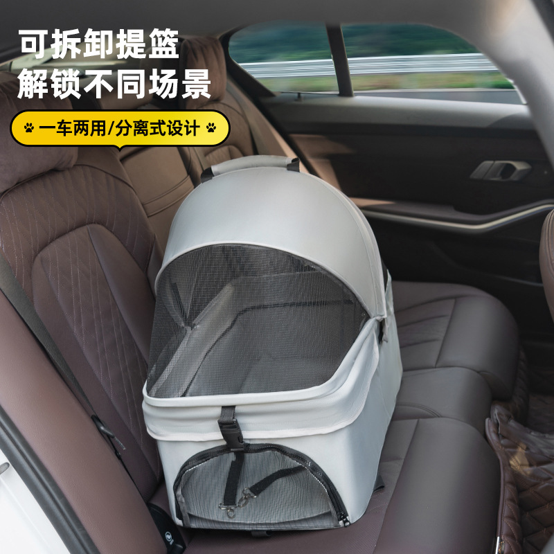 Pet cat and dog strollers, teddy baby strollers for going out, small pet strollers and dog strollers, lightweight and foldable details Picture
