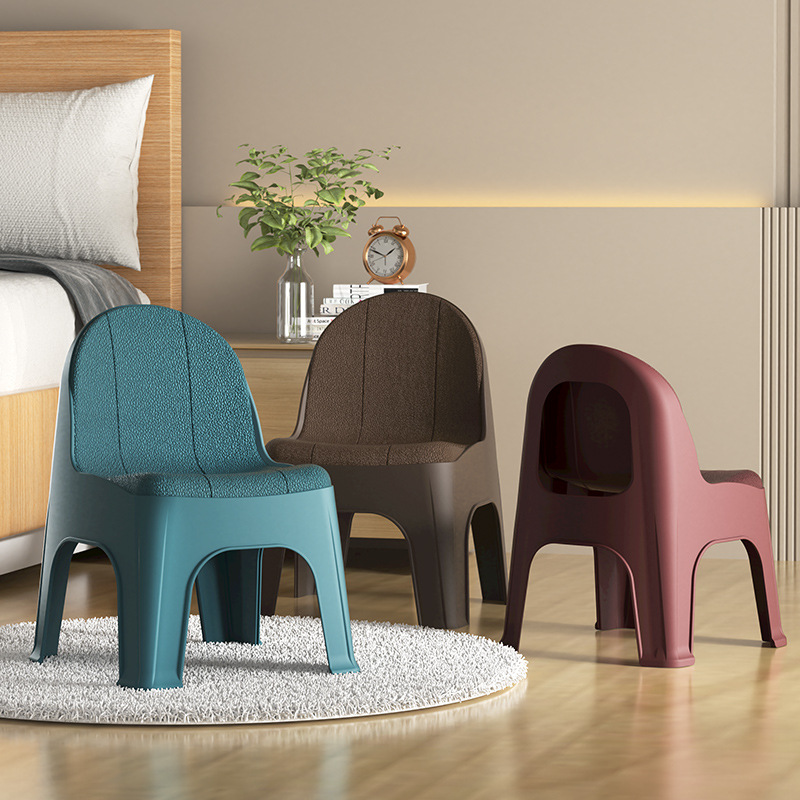 Backrest chair stool plastic modern simple thick imitation leather high-end living room restaurant adults and children can be stacked wholesale Specification drawing