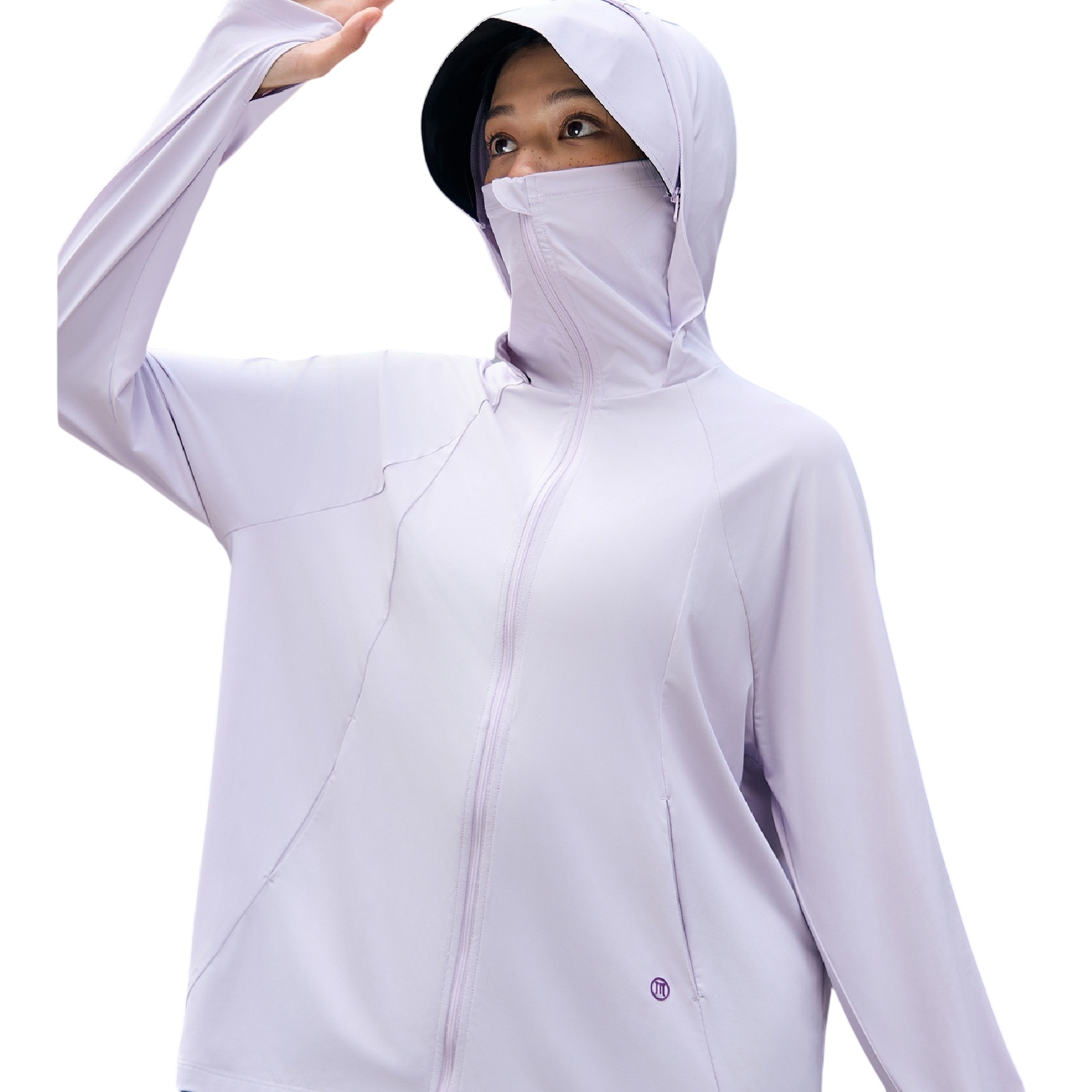 Summer sun-protective clothing for women, UPF50+ raw yarn cool cycling suit, detachable brim, ice-like and breathable Item Picture