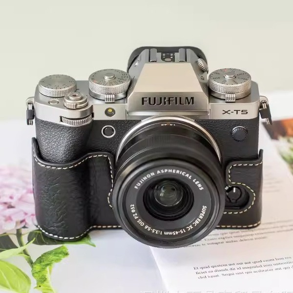 Suitable for Fujifilm X-T5 leather case base, X-T5 mirrorless camera bag, X-T5 protective case and half set camera bag details Picture