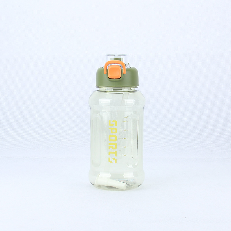 Portable Large Capacity Plastic Water Cup Straw Scale Jump Cover Men And Women Fashion Outdoor Fitness Water Cup Plastic details Picture