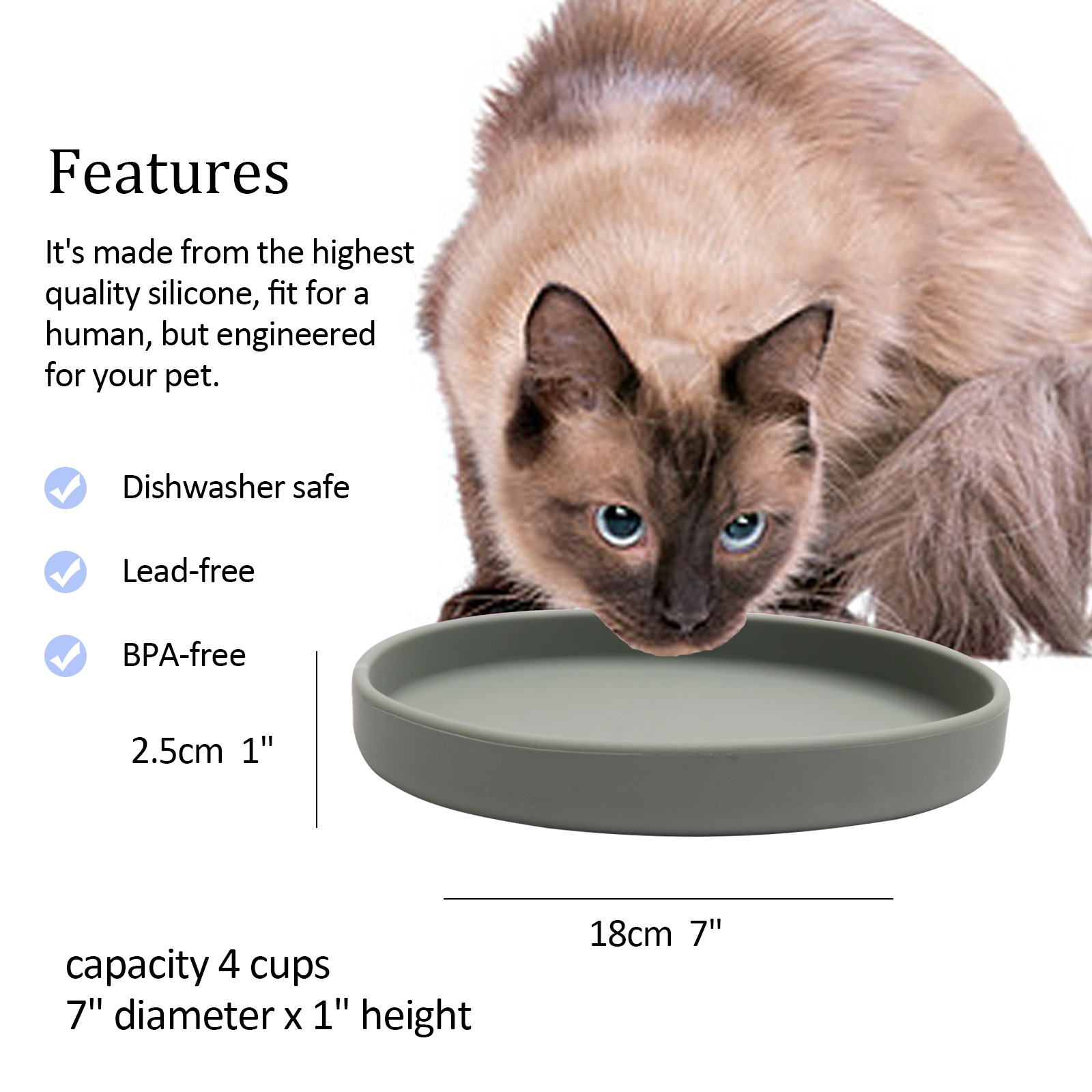 Wholesale of cross-border dog feeding bowls, portable silicone food and water basins for cats, pet feeding supplies, dog food and cat food plates details Picture