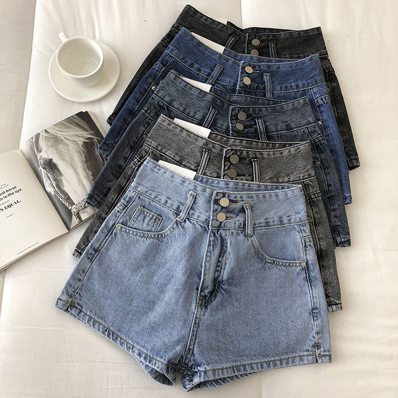 Women's 2022 summer Korean version high-waisted display women's denim shorts Women's jeans export supply