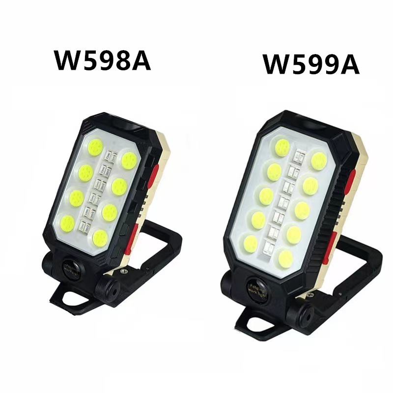 New Cob Work Light Usb Charging T6+Led Work Light With Magnet Hook Power Display Emergency Flashlight Item Picture