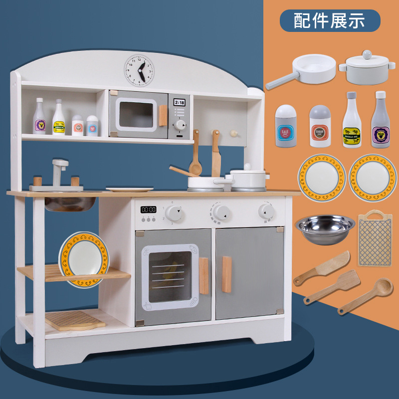 木制迷你小厨房摆摊套餐儿童做饭玩具女孩过家家迷你厨房玩具礼物细节图