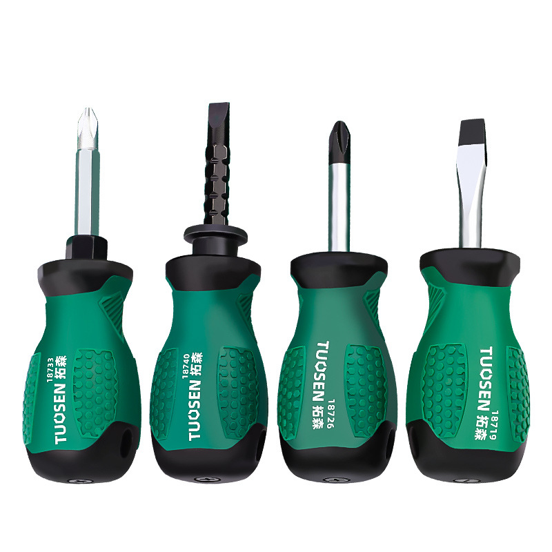 Tosen manual cross screwdriver, household mini flat-head screwdriver, retractable magnetic screwdriver, dual-purpose Item Picture