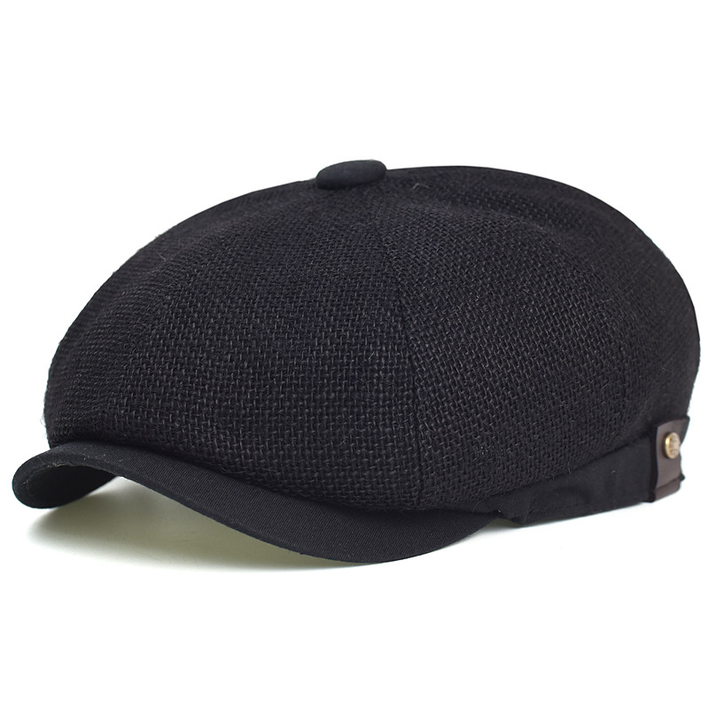Genuine jute mesh breathable thin octagonal hats for men and women, summer baseball caps, net caps, sunshade hats, painter and newsboy hats, cool hats details Picture