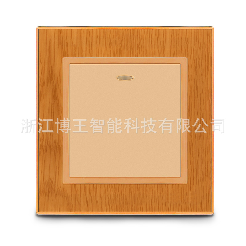 Wall Switch Acrylic Wood Grain A Single Control Double Control With Luminous Light Manufacturers To Develop Logo Foreign Trade Wholesale Application Scenario