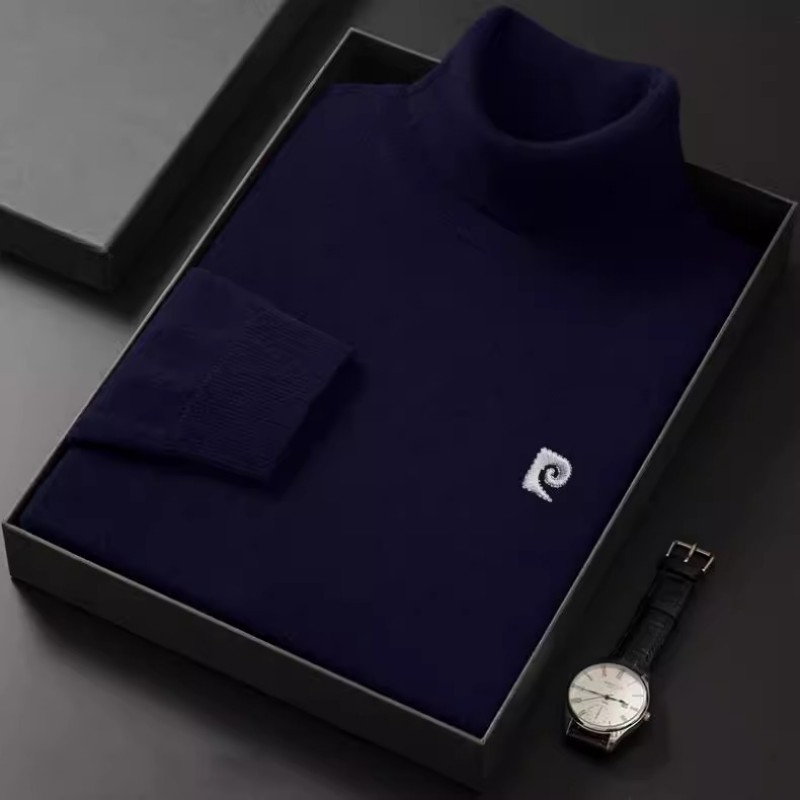 Brand embroidered men's pure cashmere sweater, high neck, thickened and warm in winter, with a casual base layer of wool sweater for men Application Scenario