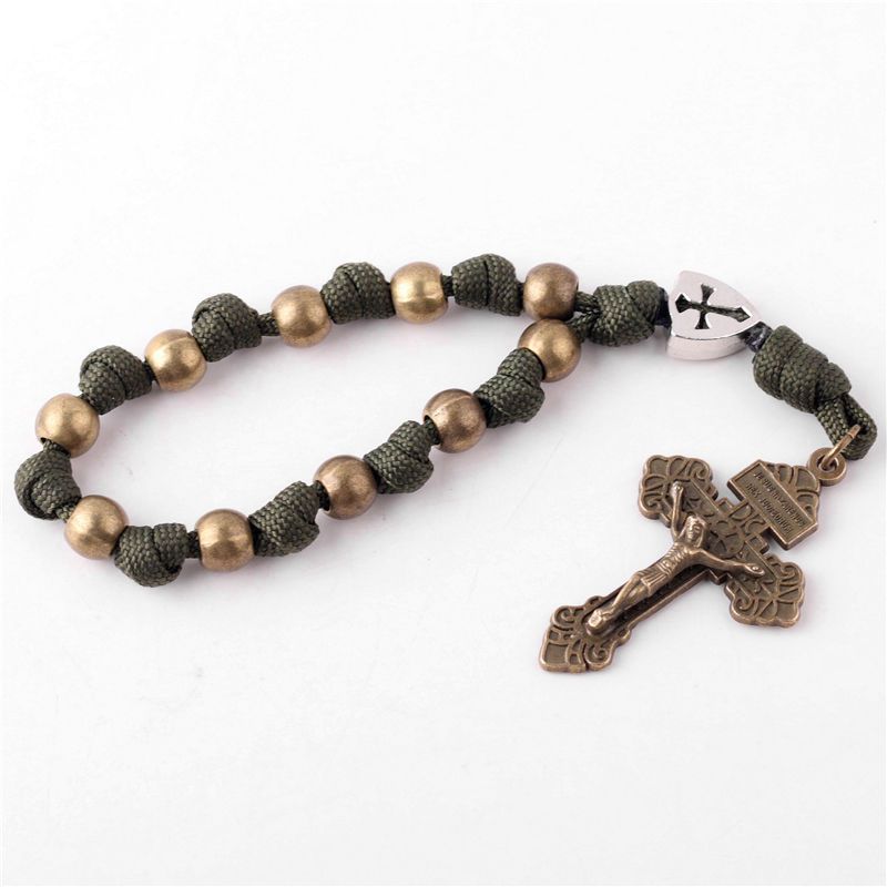 Cross-border e-commerce cross necklace, hand-woven rope car pendant, ROSARY rosary bracelet, cross jewelry Application Scenario