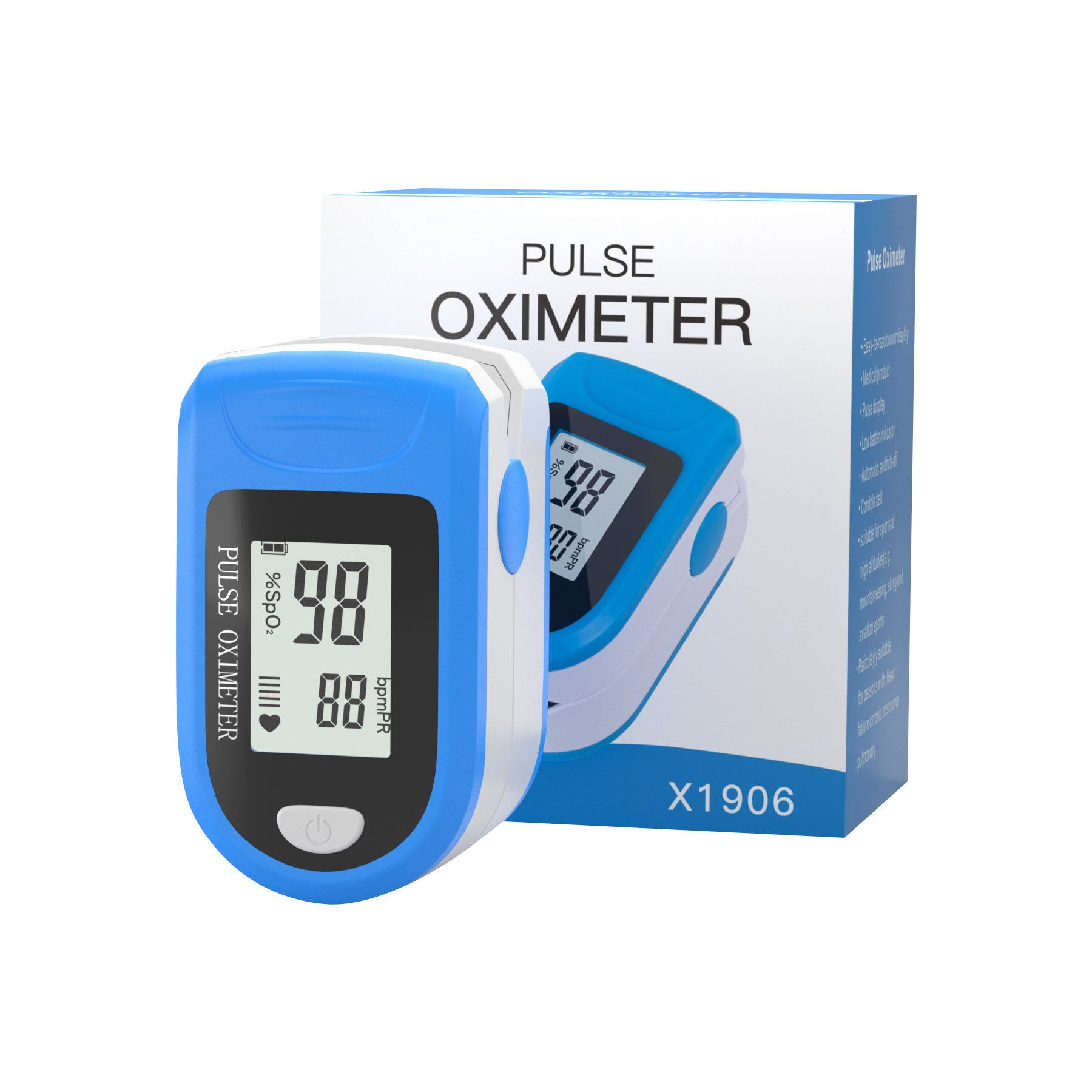 Cross-border medical dry battery finger clip pulse oximeter, home fingertip blood oxygen saturation detection and measurement instrument Specification drawing