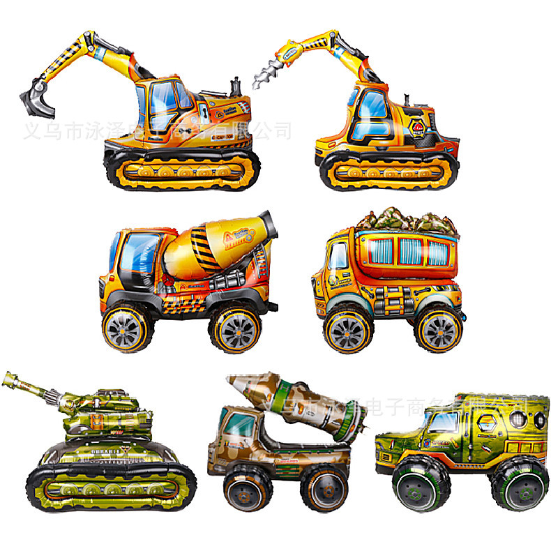 4D Assembly standing SUV Aluminum Film balloon police car Racing Beetle aluminum Film balloon Children's birthday party details Picture