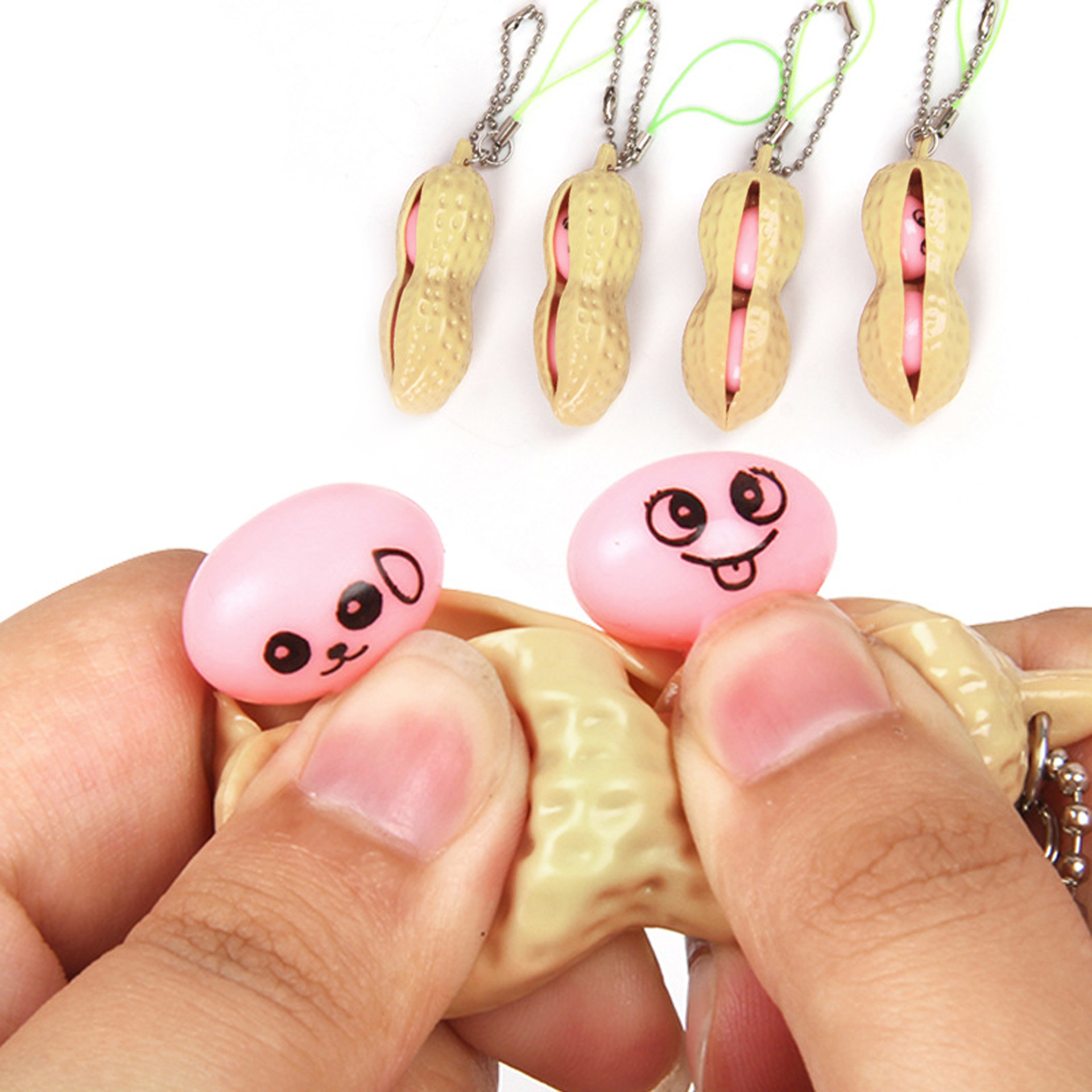 挤花生 表情花生挤挤乐 无限挤压 捏捏乐 花生钥匙扣 发泄玩具