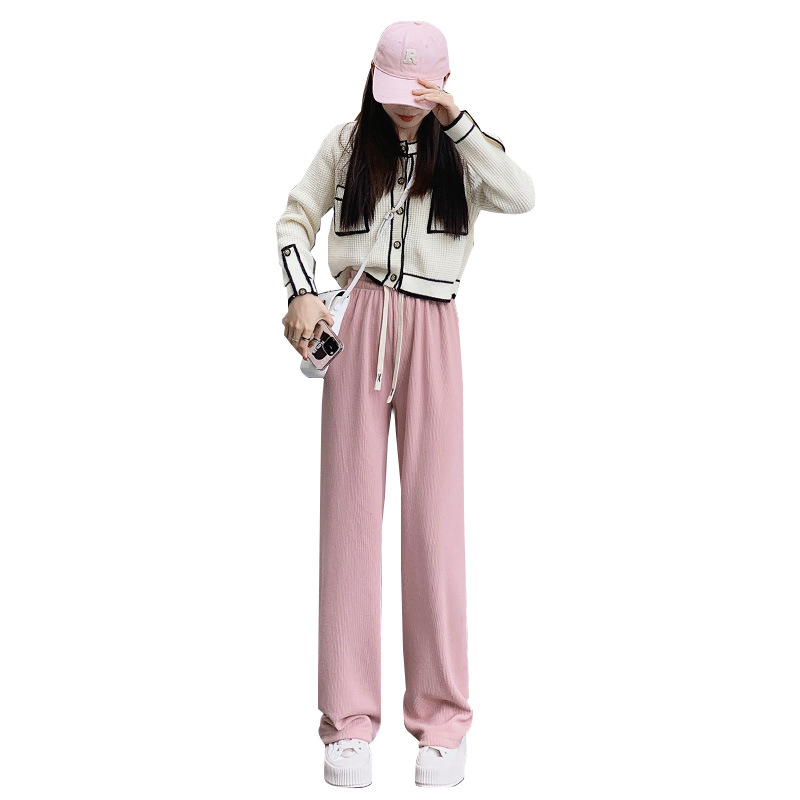 Xinxin Home Tiktok Is Dedicated To Knitting Wide-Leg Pants For Women's New Autumn And Winter High Waist Sag Sense Of Thin Ins Tide H1014 Item Picture