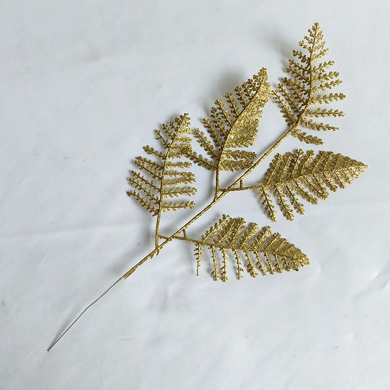 Manufacturers Directly For Christmas Gold Leaf Festival Decoration Fake Leaves Simulation Plant Gold Onion Powder Branches Golden Leaves Application Scenario