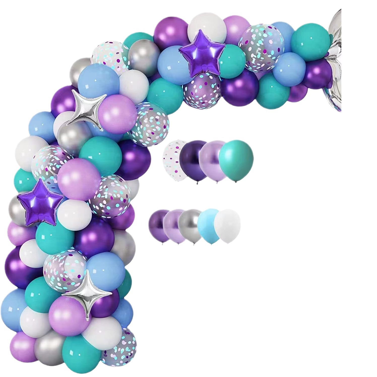 Cross-border rain curtain balloon set, multi-style birthday party, wedding decoration and arrangement, customized balloon set Item Picture