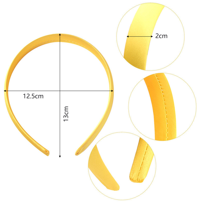 The New 2Cm Wide Solid Color Fabric Hair Band Smooth Fabric Simple Hair Band Without Injury Can Be Diy Design Item Picture