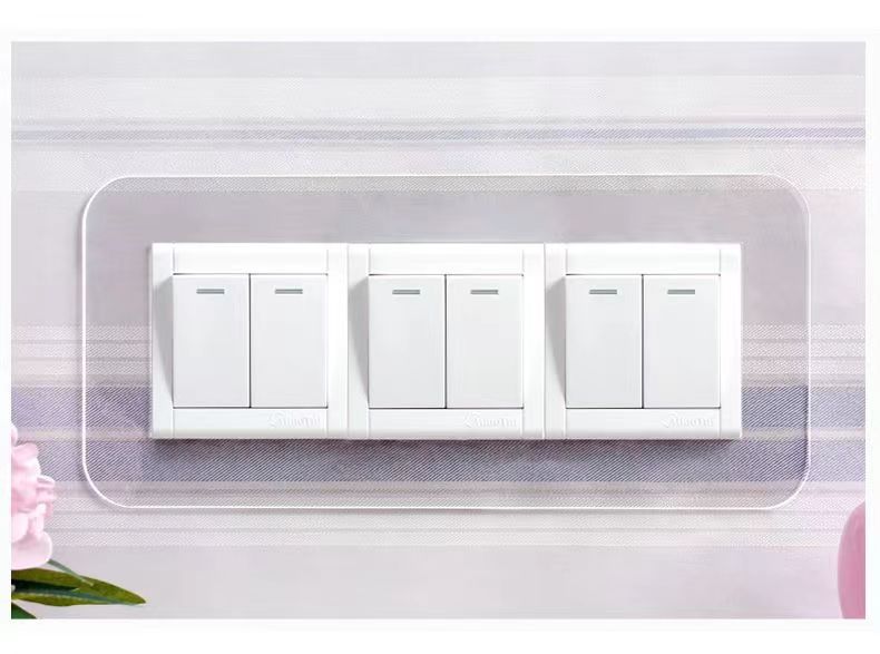 亚克力透明开关贴白色保护套家用开关边框套插座装饰不发黄墙贴详情6
