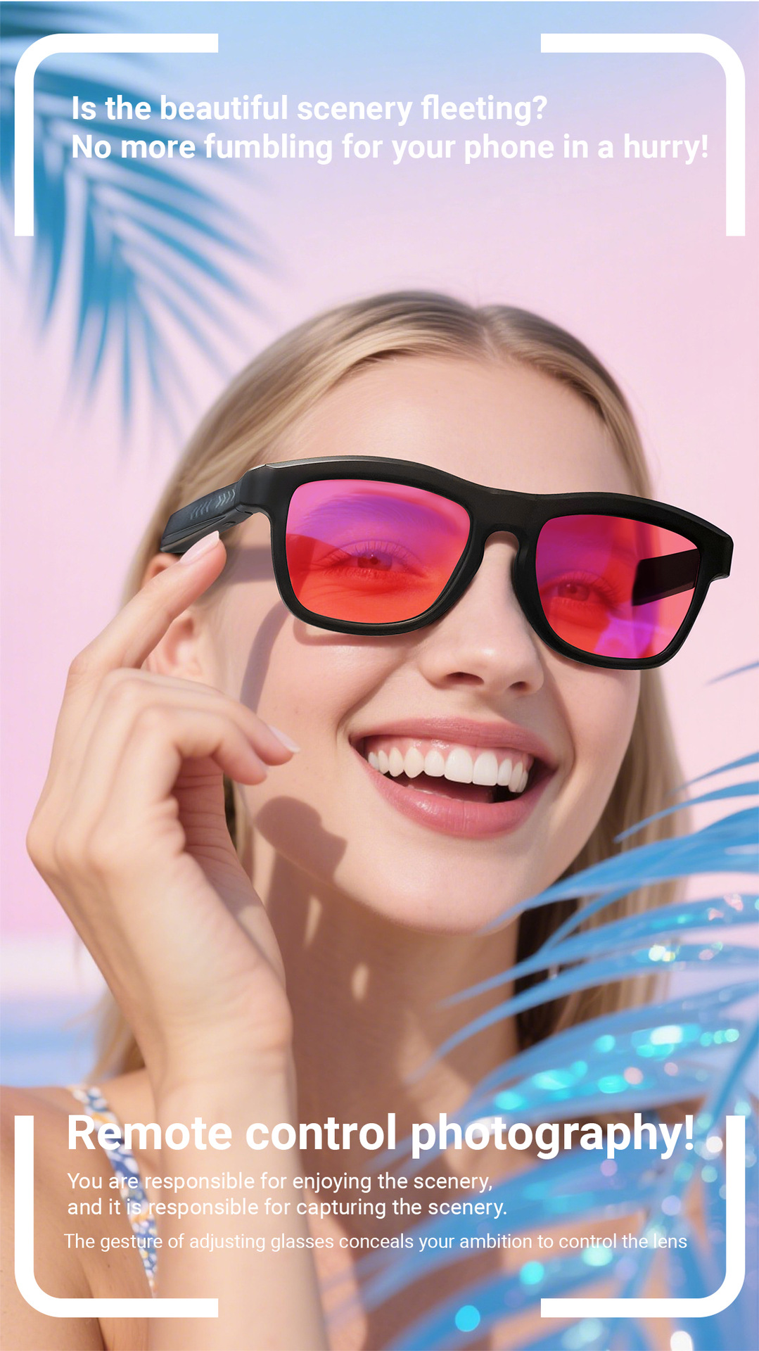 Smart color-changing AI Bluetooth glasses for men and women, anti-blue light translation, phone calls, music listening, remote control GV90 sunglasses pic 32