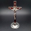 Red oil-dripping metal cross office household decoration small display stand ornaments for export sources