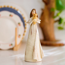 Cross-border new retro creative angel art table porch home accessories resin handcrafted statue decoration