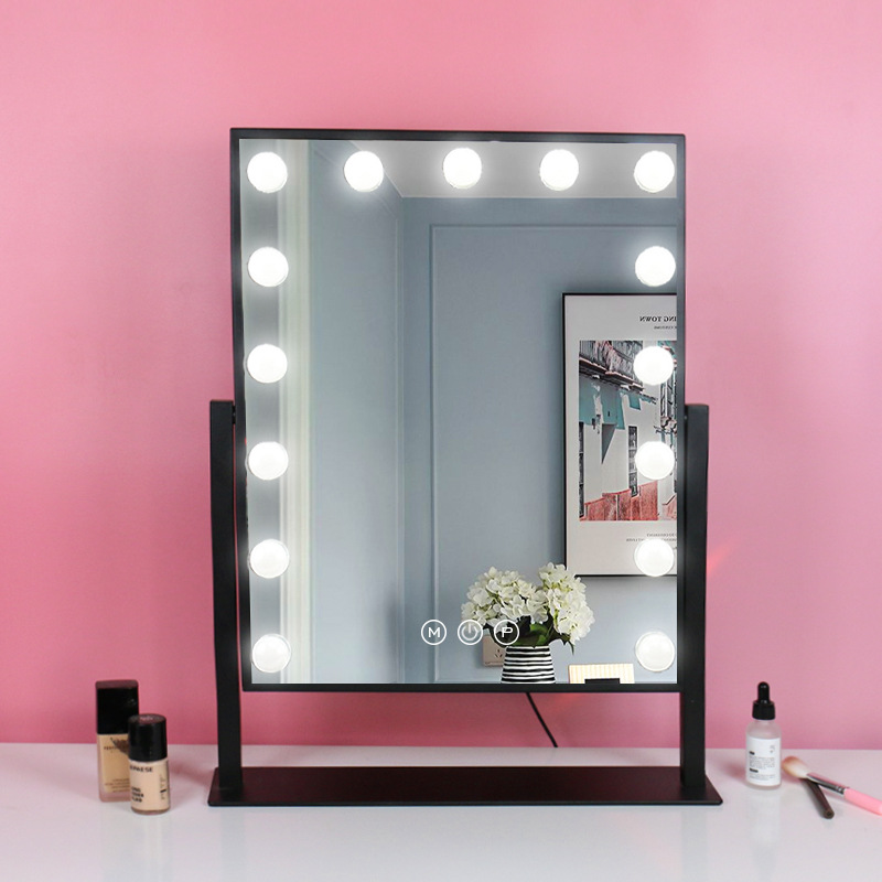15-bulb Hollywood makeup mirror, USB-powered desktop makeup mirror, 360° adjustable makeup mirror Specification image