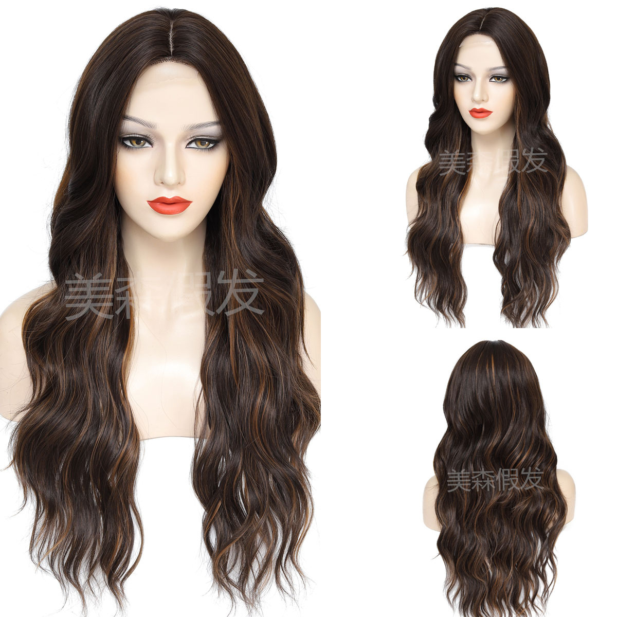 وشعر مستعار من أوروبا والولايات المتحدة، وشعر مستعار صغير من ألياف كيميائية ملونة details Picture