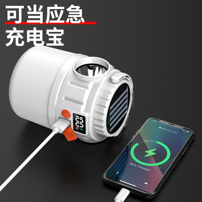 LED solar rechargeable bulbs, outdoor ultra-bright lighting fixtures, household power outage emergency lights, night market stall lights Application Scenario