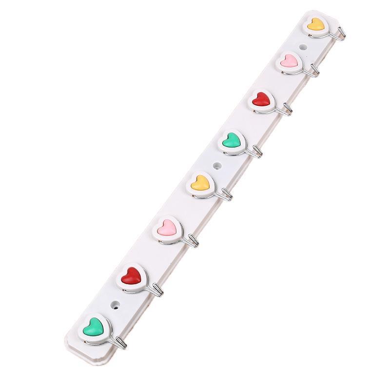 628 Peach Heart 8-piece hook Adhesive hook, plastic adhesive hook 8-piece hook, clothing hook behind the door, 2-yuan store supply Item Picture