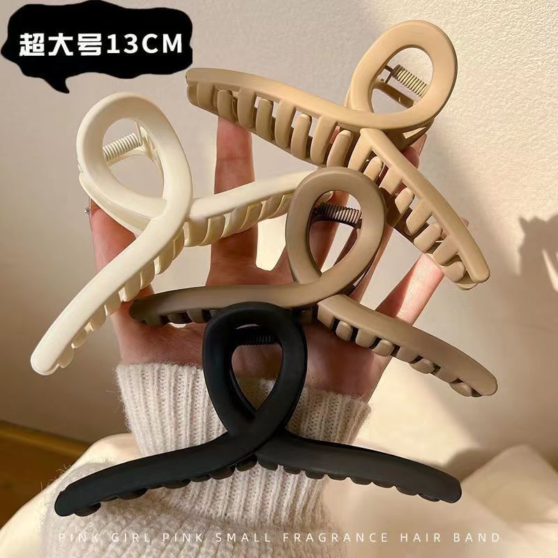 13cm大号交叉夹后脑勺鲨鱼夹磨砂马尾夹飘带抓夹义乌夹子厂家供货
