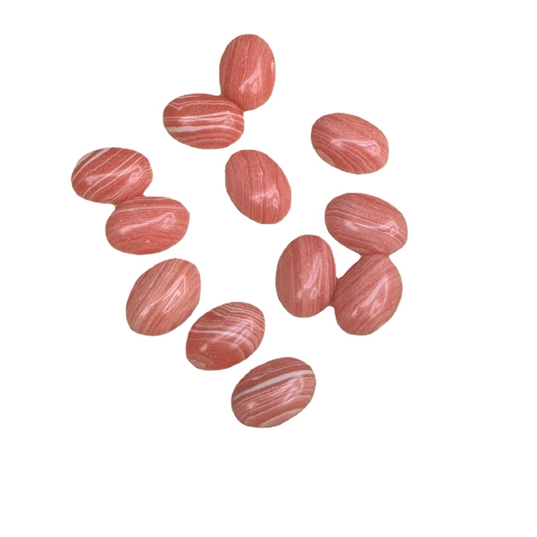 The manufacturer is selling a new type of synthetic red-patterned pine nut shaped ring face, European and American fashionable crystal bare stone accessories wholesale loose beads Item Picture