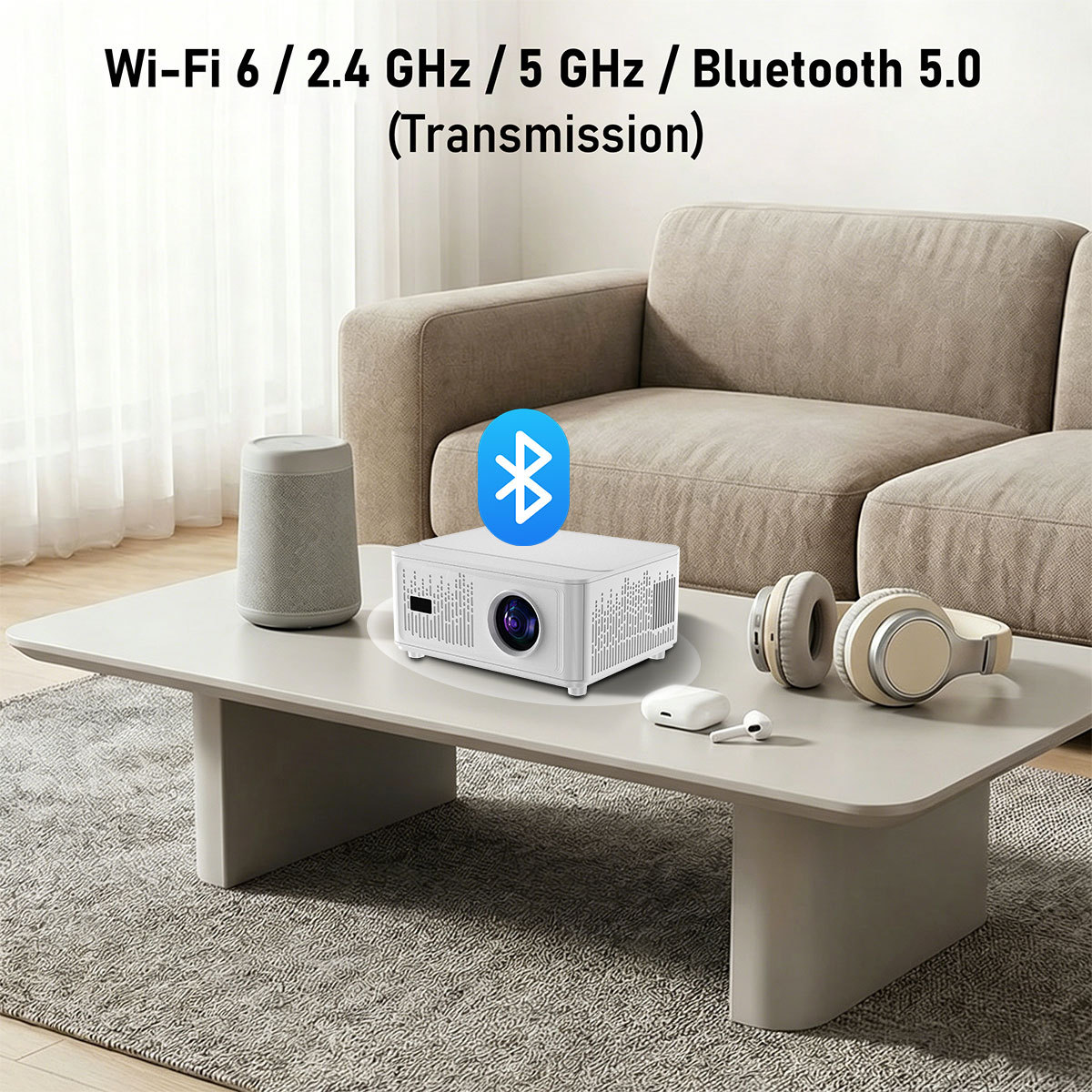 New 4K high-definition projector for foreign trade, wireless screen projection, Amazon's best-selling wall-projection projector