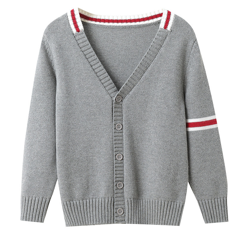 Children's school uniforms, spring and autumn sweaters, cardigans, jackets, college style, pure cotton girls' sweaters, knitted class uniforms for primary and secondary school students Item Picture