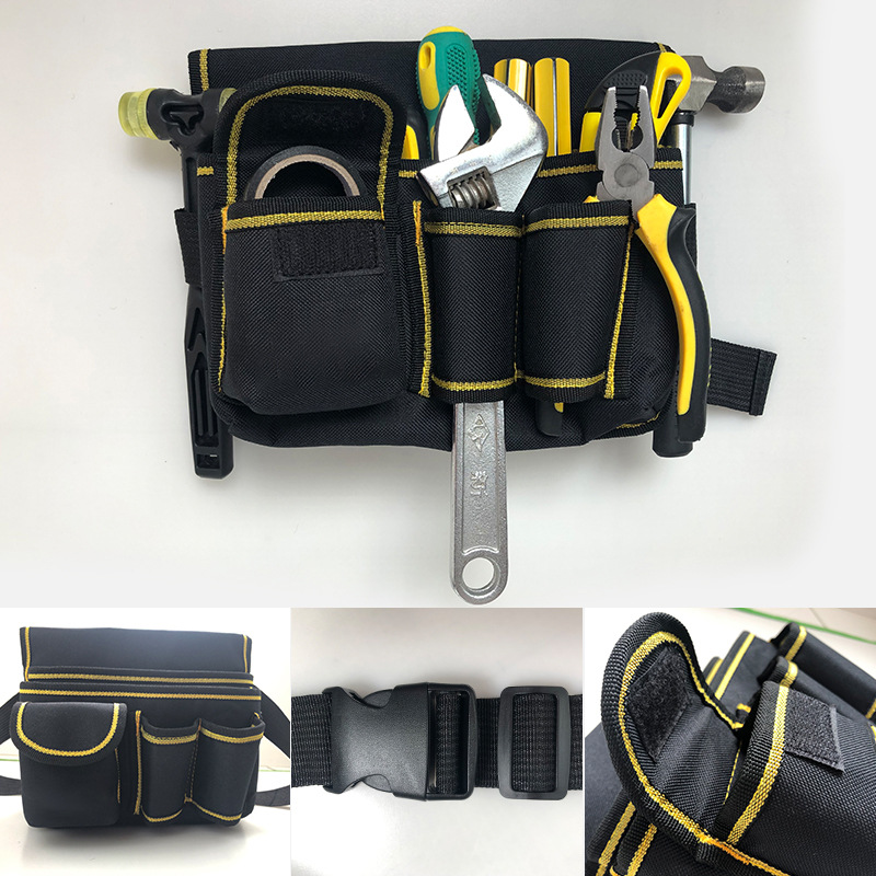 Cross-border best-selling multi-functional maintenance tool waist bag, Oxford cloth hardware tool bag, small tool waist bag, tool storage Specification image