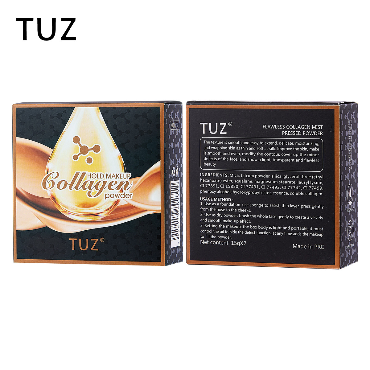 Tuz0231 Collagen Double Powder Concealer, Moisturizing And Long-Lasting Nude Makeup Foreign Trade English Cross-Border details Picture