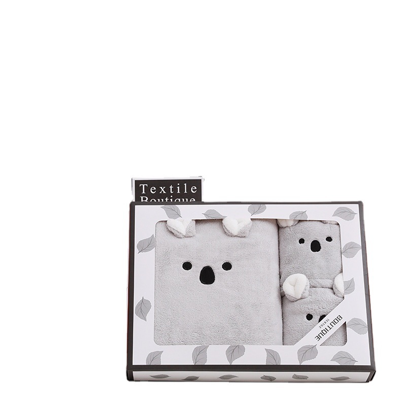 Coral Velvet Towel Bath Towel Gift Box Children's Towel Set With Gift Set Box Cute Bear Return Gift Item Picture