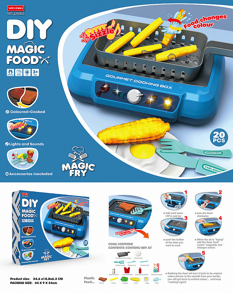 Cross-Border New Children's Multifunctional Induction Cooker With Light Food Change Color Diy Kitchenware Set Toys Item Picture