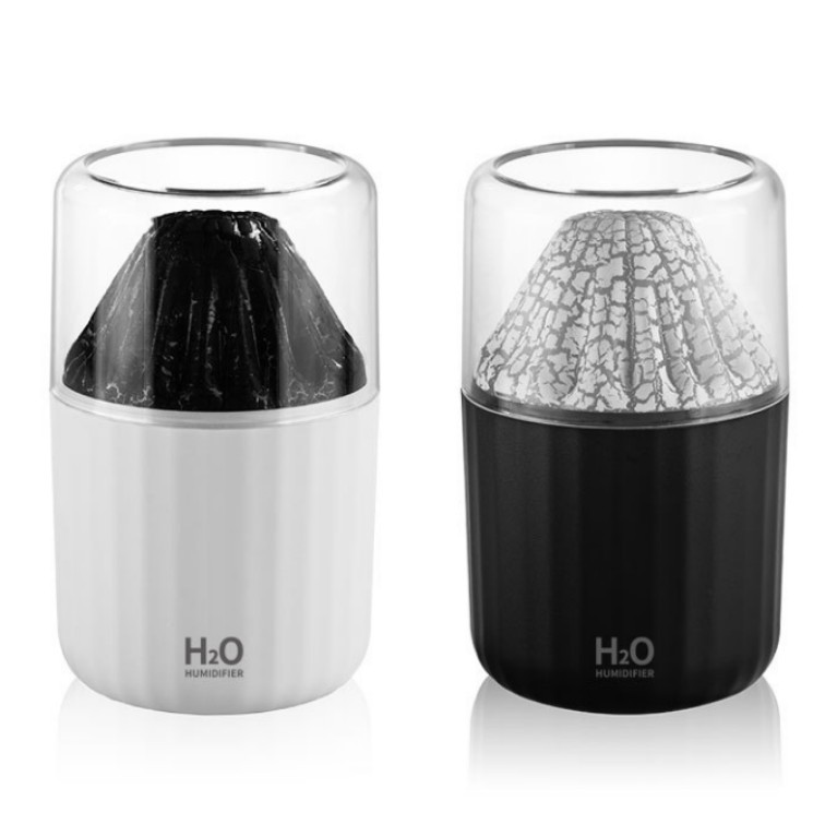 New simulation flame humidifier USB home bedroom Light Sound Seven-color Water Replenishment air atomization volcano humidifier Item Picture