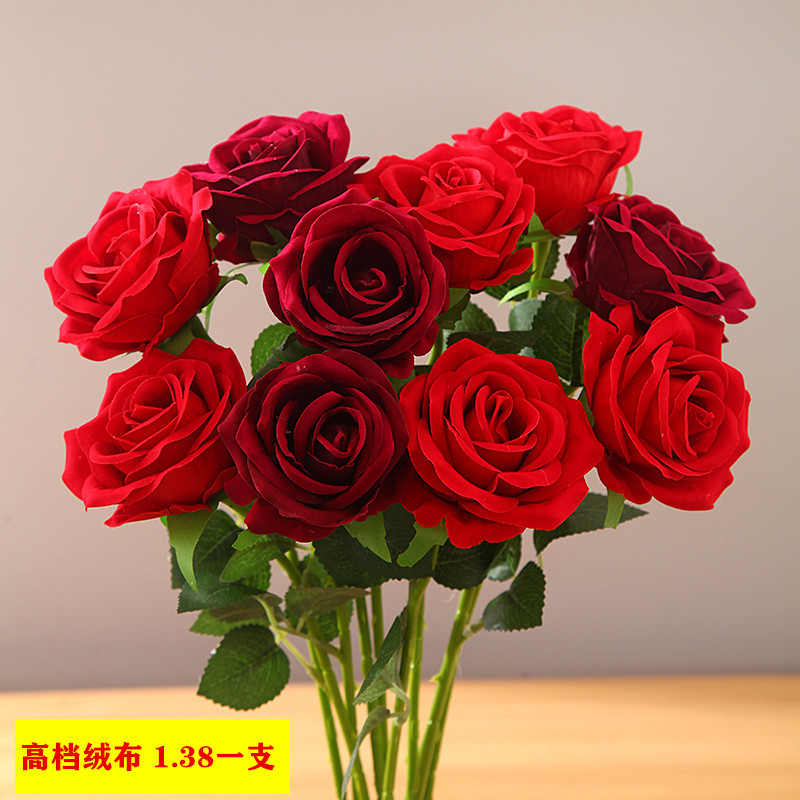 Imitation Flannelette Rose Pearl Rose Home Hotel Wedding Valentine's Day Rose Wall Decoration Silk Flowers Fake Flowers