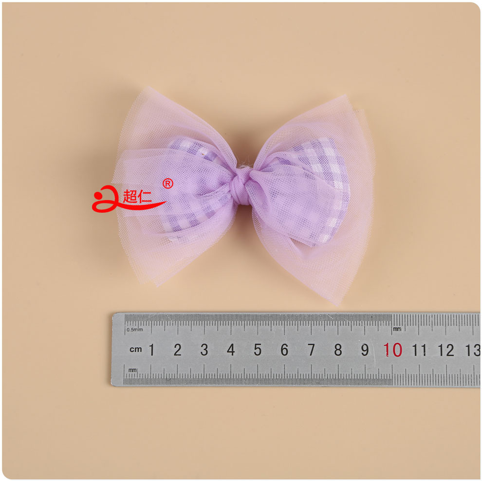 Hand-Made Bows Japanese And Korean Style Hair Accessories Gift Clothing Accessories New Mesh Perspective Check Bows Can Be Produced Item Picture
