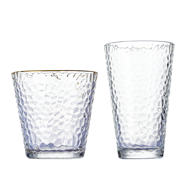 Creative Japanese Gold-Rimmed Hammer Glass Cup
