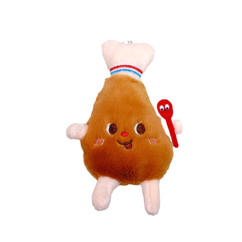 Cute French fries pendants, hamburger buns, plush keychains, bags, dolls, claw machines, plush toys wholesale Item Picture