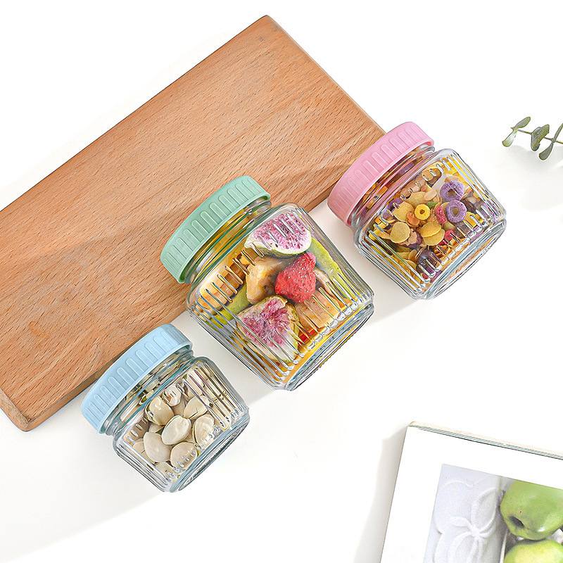 Round Vertical Glass Sealed Jar Large Capacity Storage Jar Transparent Tea Jar Household Snack Storage Jar details Picture
